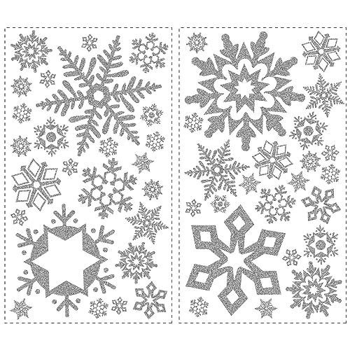 Glitter Snowflakes Peel and Stick Wall Decals T240