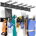 48 Inch Wall Mounted Tool Storage Rack with 6 Adjustable Hooks and 3 Rails Pack of 2 A7961