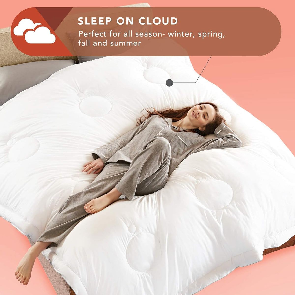 White Lyocell Eucalyptus Full Queen Comforter S54521
