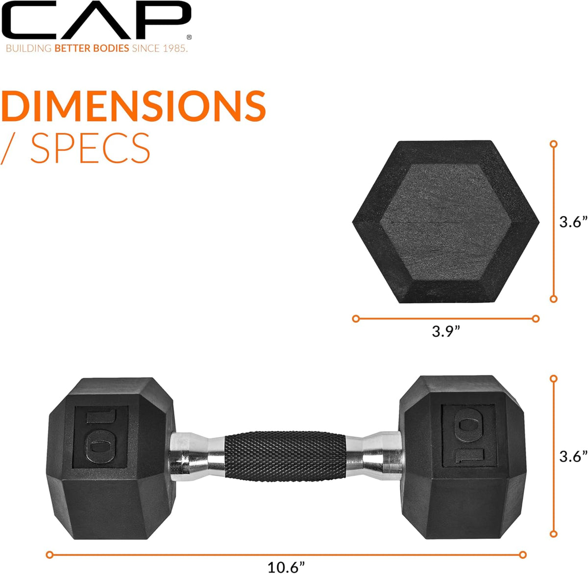 10-Pound Coated Dumbbell with Padded Grip E4640