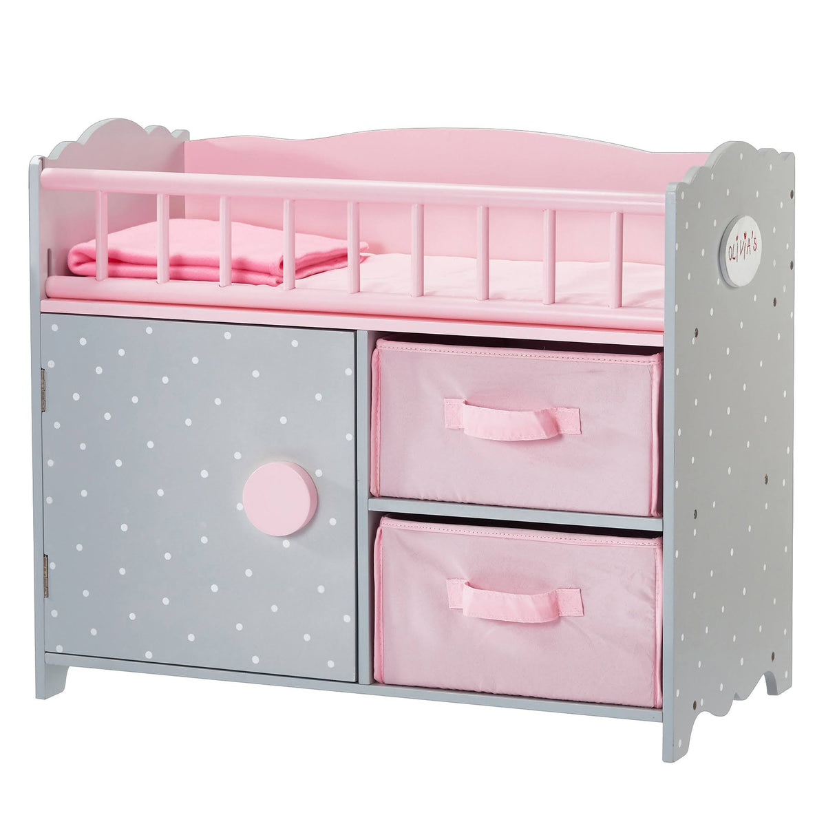 Baby Doll Crib with Cabinet and Cubby L685