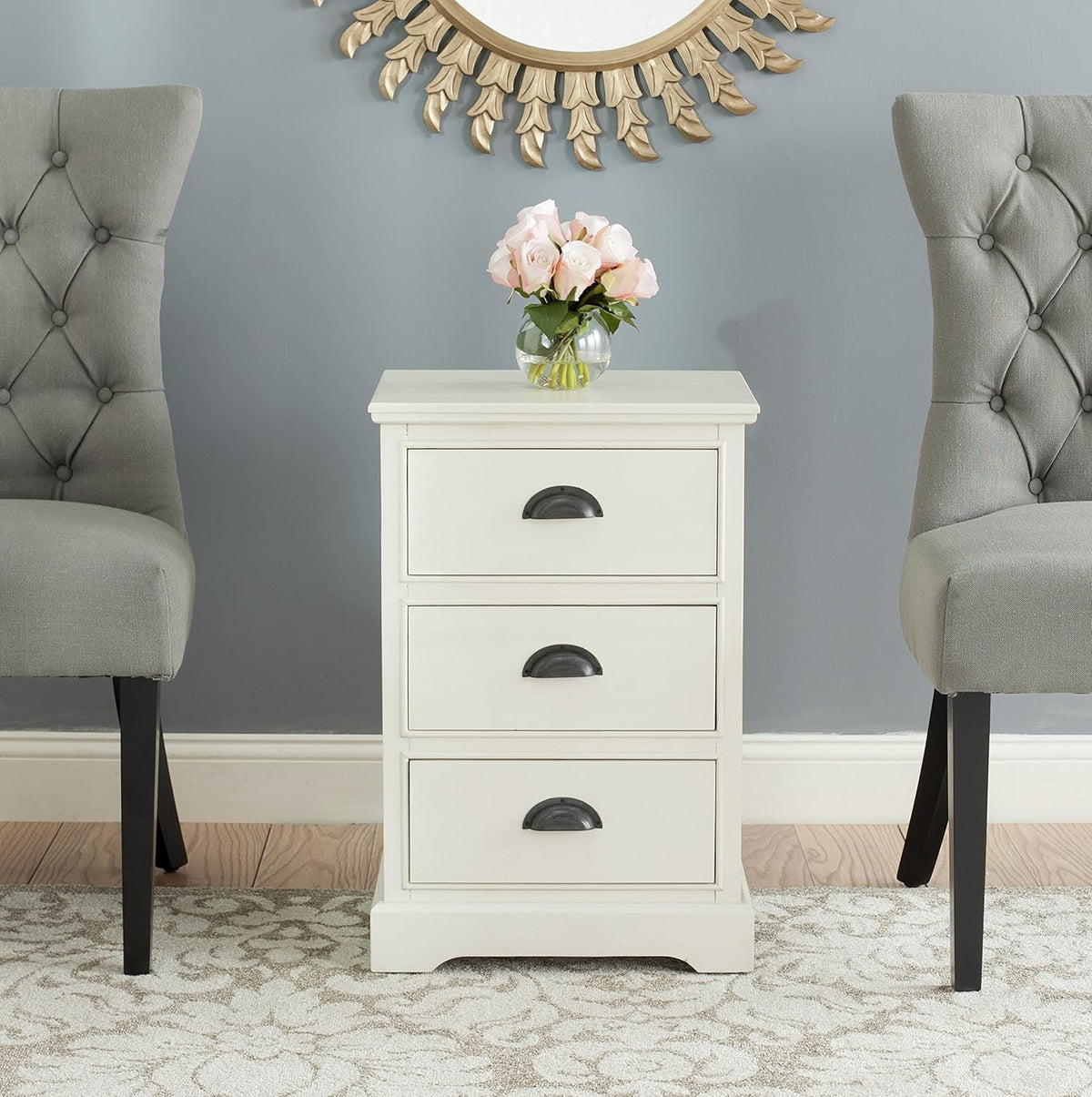 Grey 3 Drawer Side Table Z438891