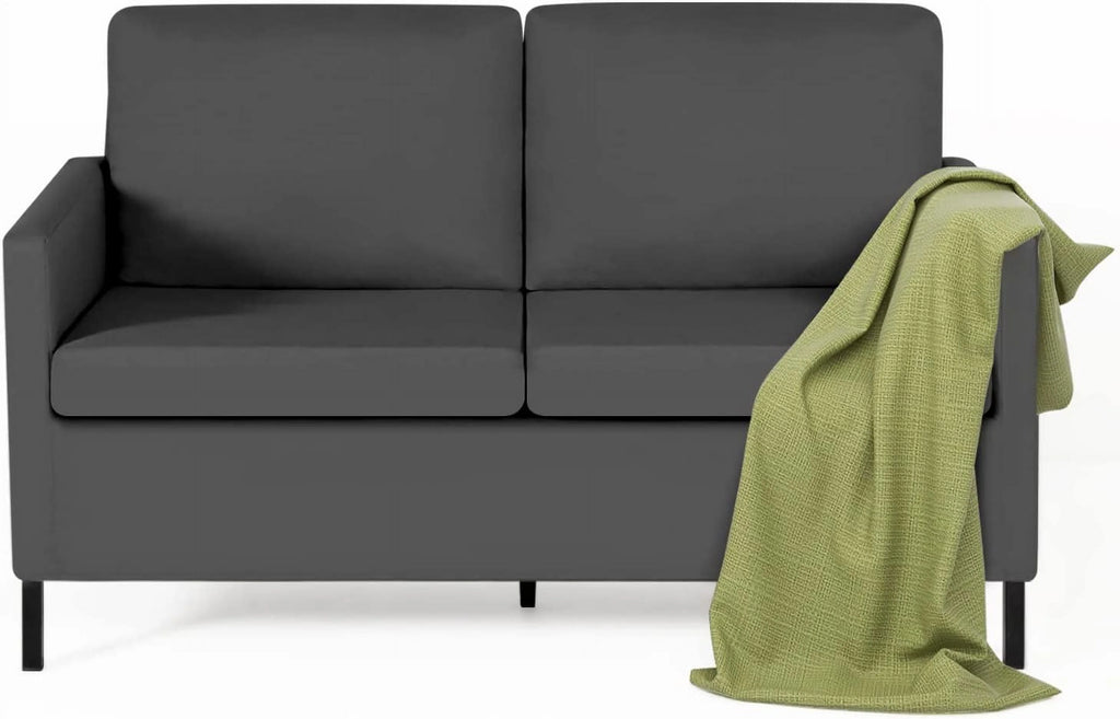 Fabric Modern Loveseat Sofa 51" W Upholstered 2-Seater with Iron Legs U369706