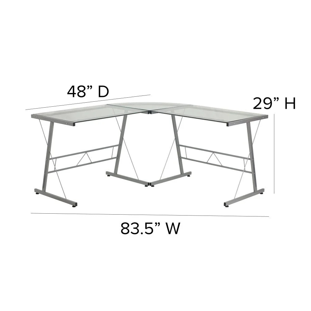 L-Shaped Glass Corner Desk S38523