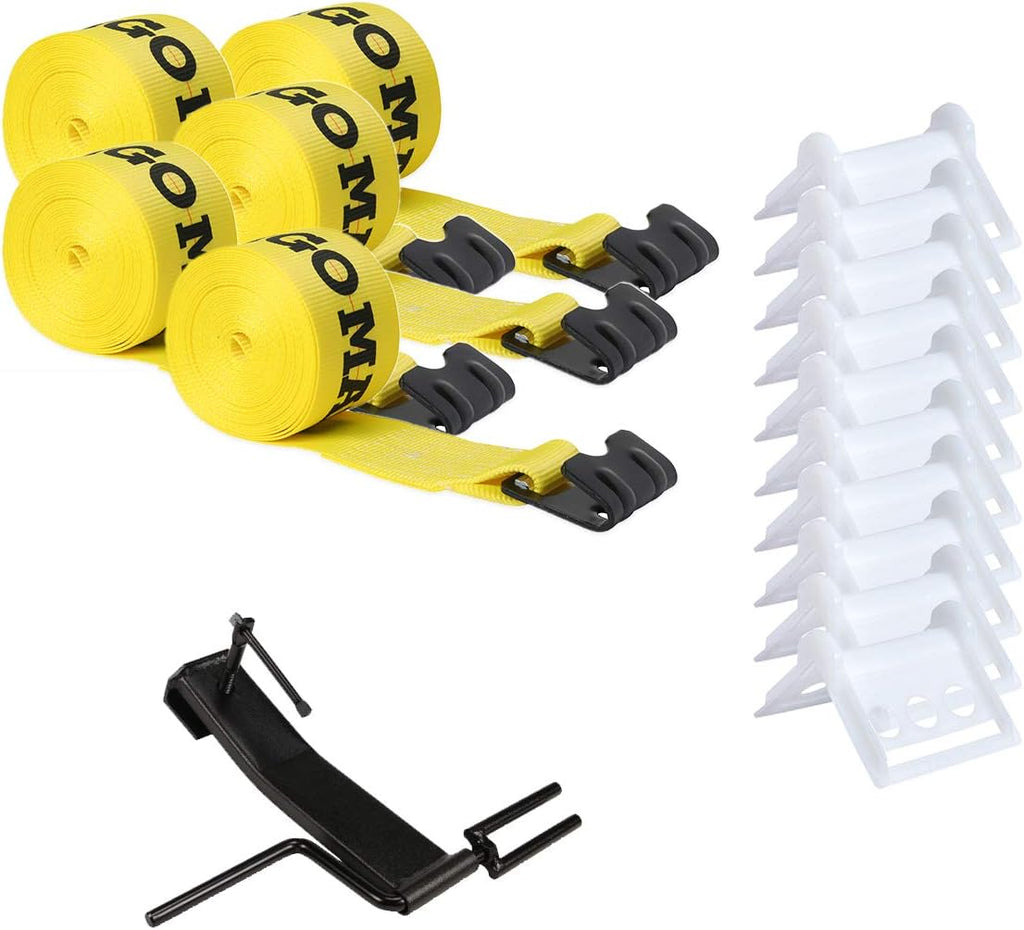 16 Piece Flatbed Tie-Down Kit with Winch Straps and Corner Protectors K57596