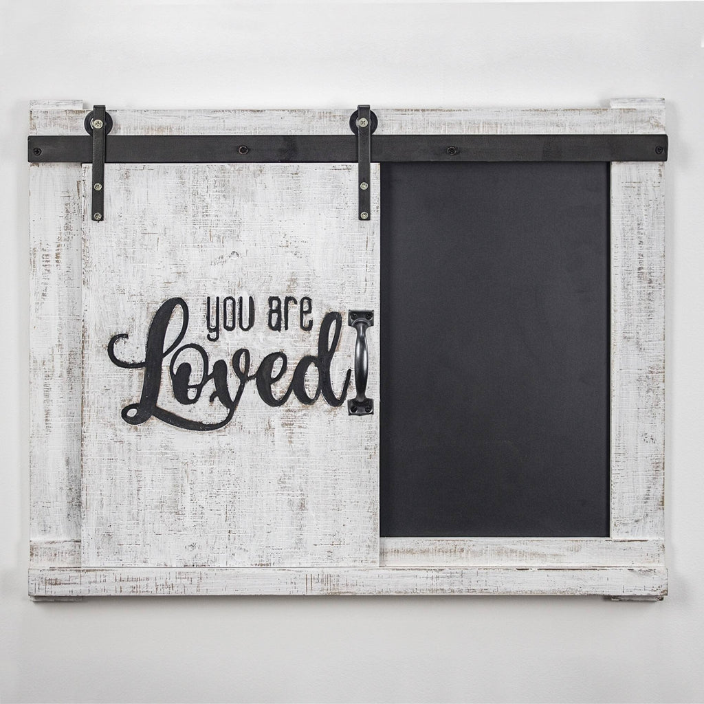 White Wall Mounted Chalkboard Message Board W6794