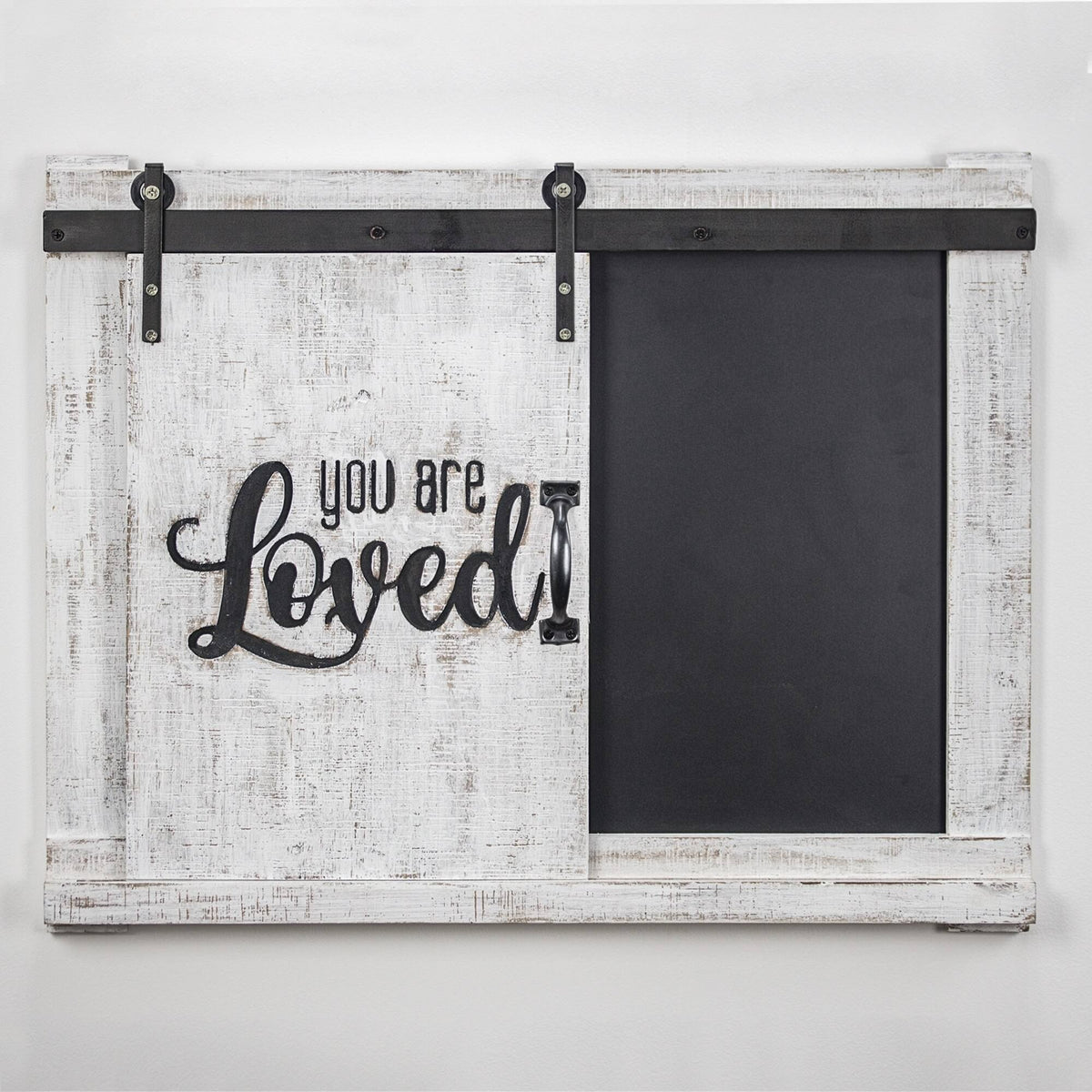 White Wall Mounted Chalkboard Message Board W6794