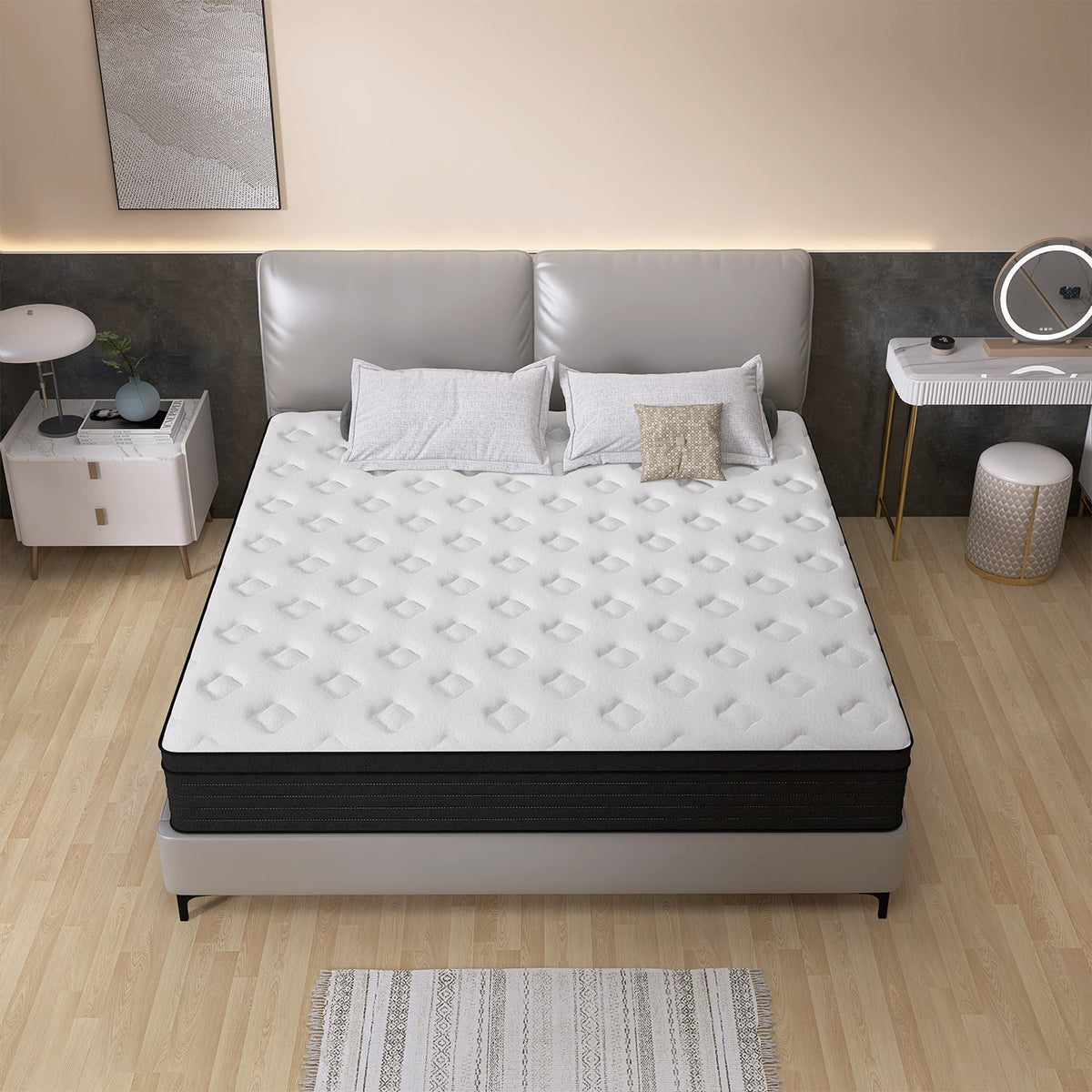 Queen 14 Inch Memory Foam Pocket Spring Medium Firm Mattress L93085