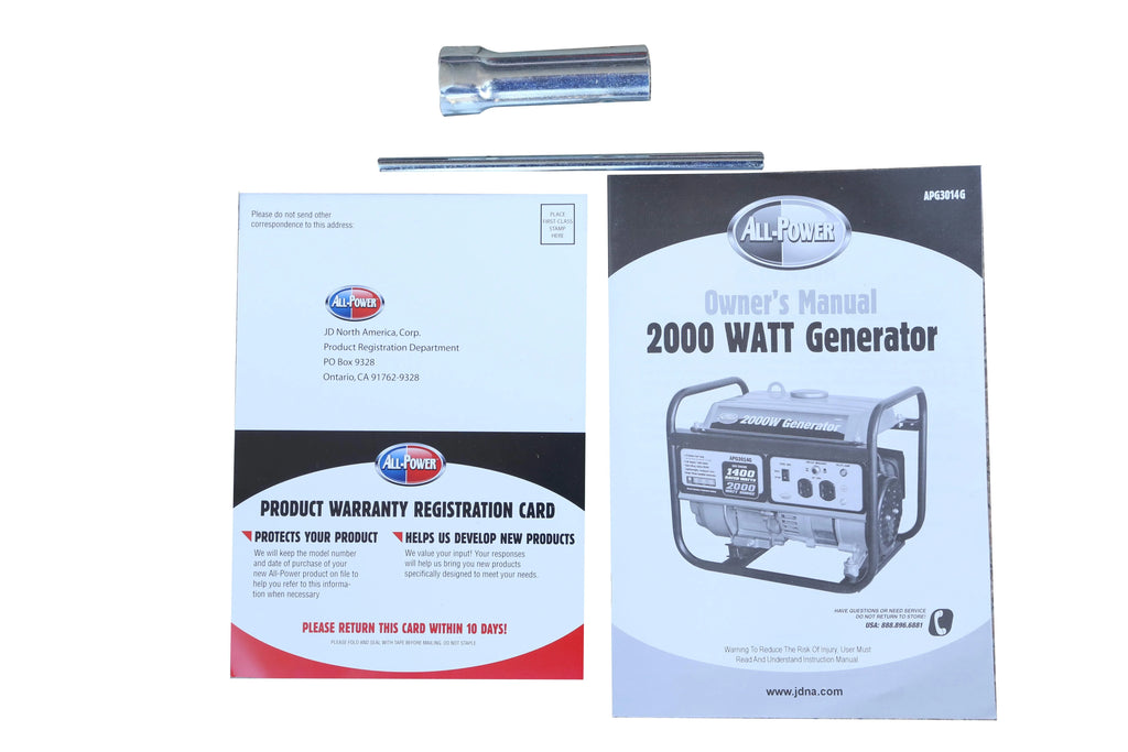 2000 Watt Portable Gas Powered Generator J98584