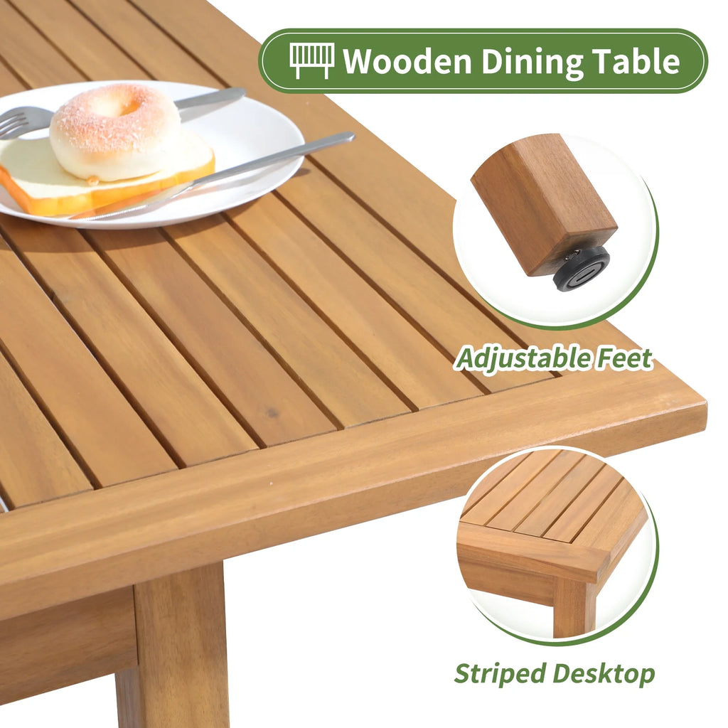 7 Piece Acacia Wood Patio Dining Set X825