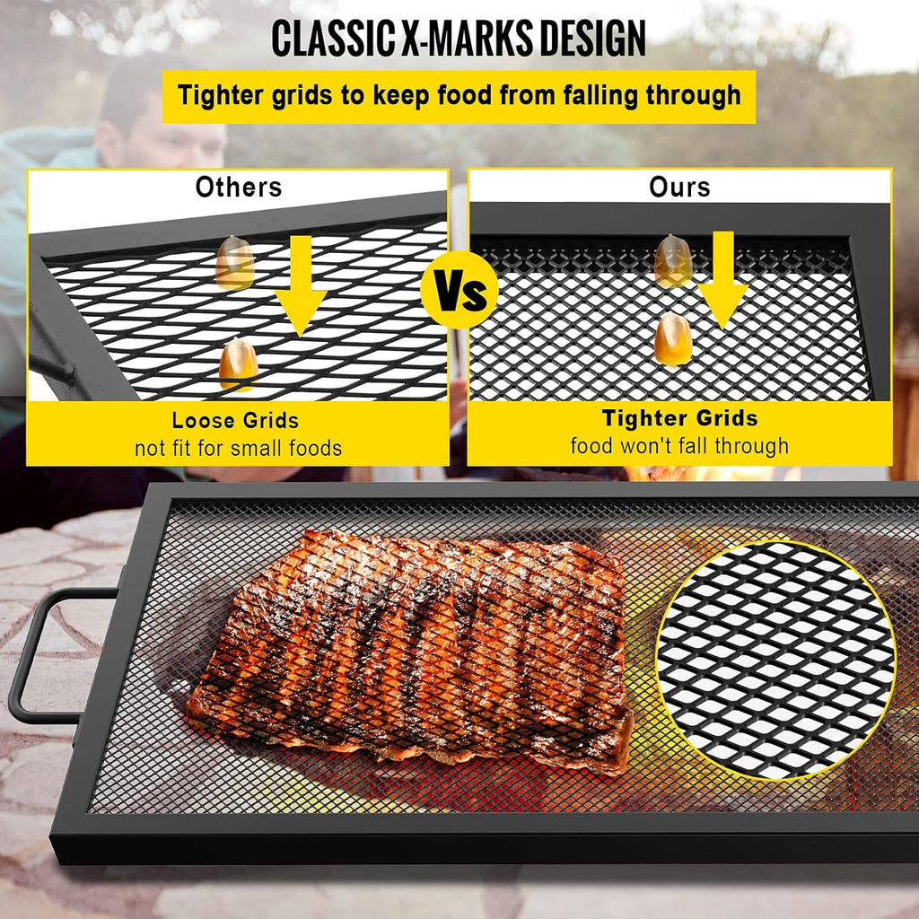 32 x 15 inch Black Steel Fire Pit Grill Grate S9162