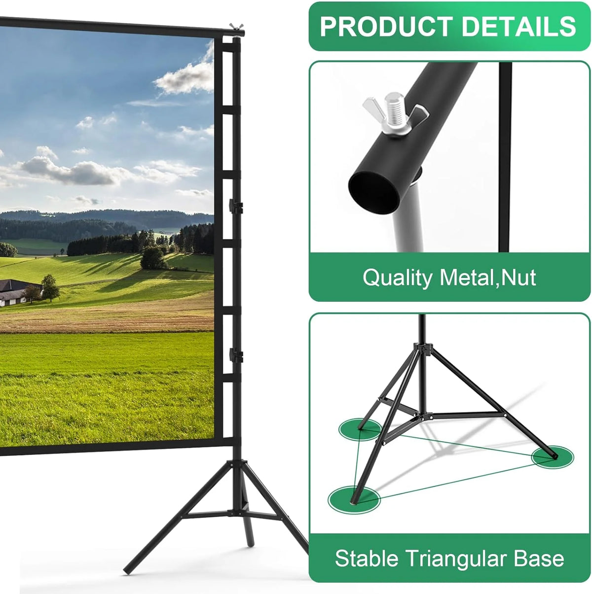 100 inch Portable Projector Screen with Stand F3612