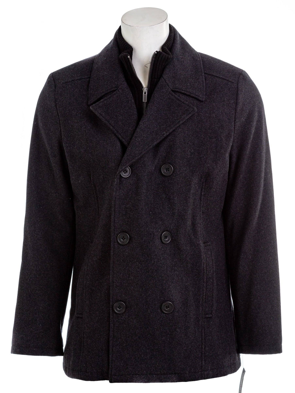 Mens Double Breasted Wool Blend Peacoat I65849