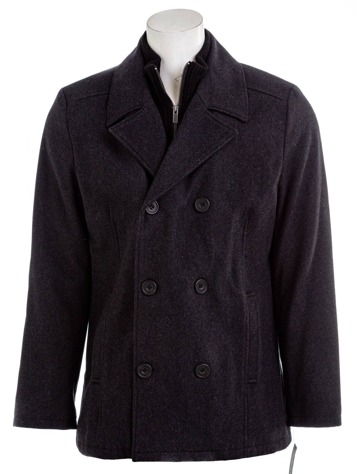 Mens Double Breasted Wool Blend Peacoat I65849