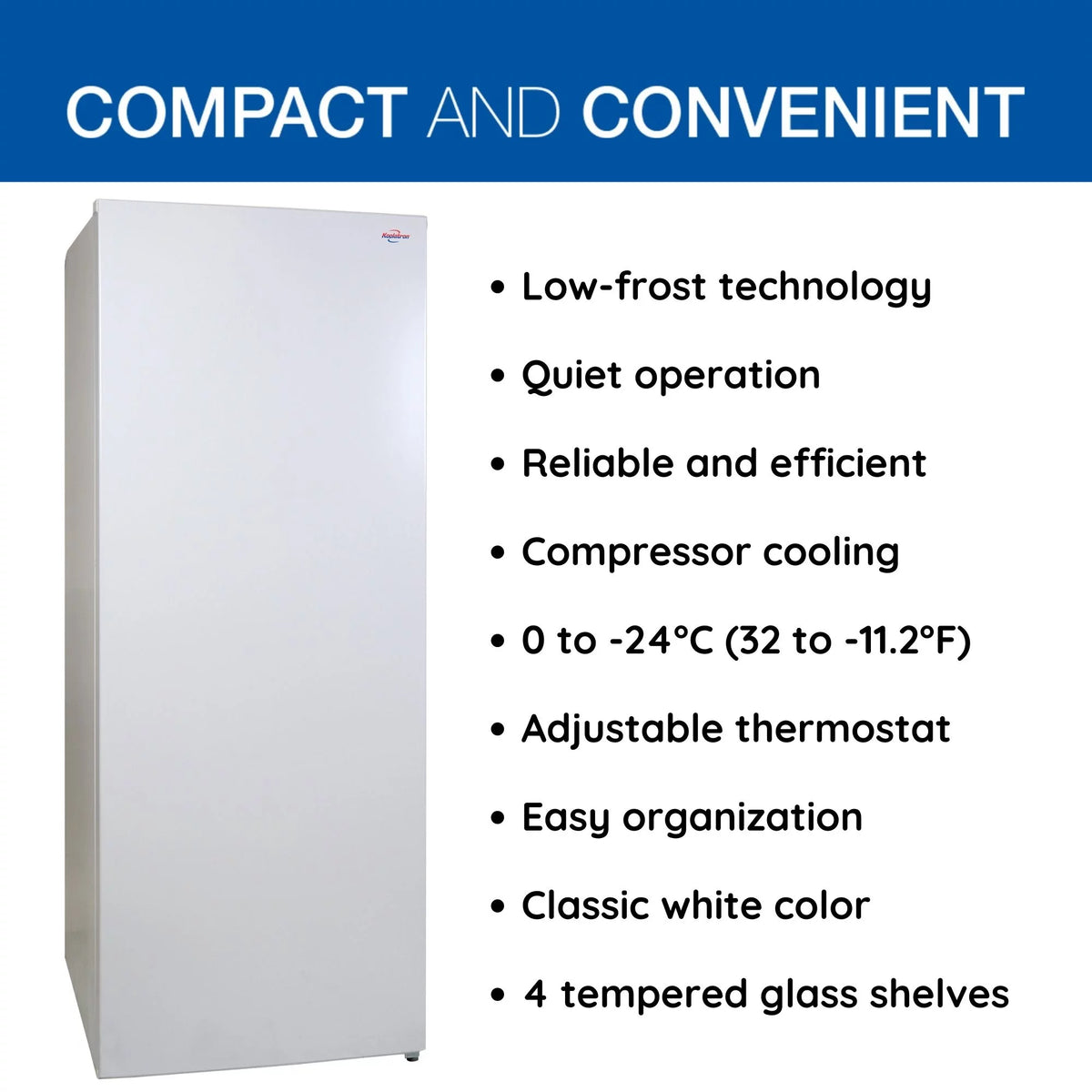 White 7.0 cu ft Upright Freezer J4555