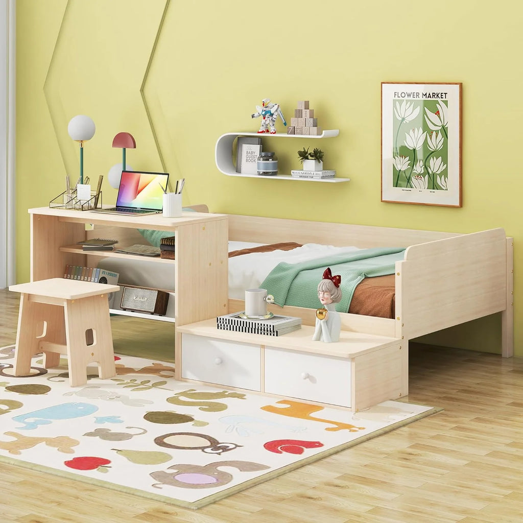 Wood Platform Bed Frame with Storage Drawers O279