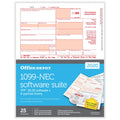 1099-NEC Laser Tax Forms, 2-Up, 4-Part, 8-1/2 inch x 11 inch, Pack of 25 W80822