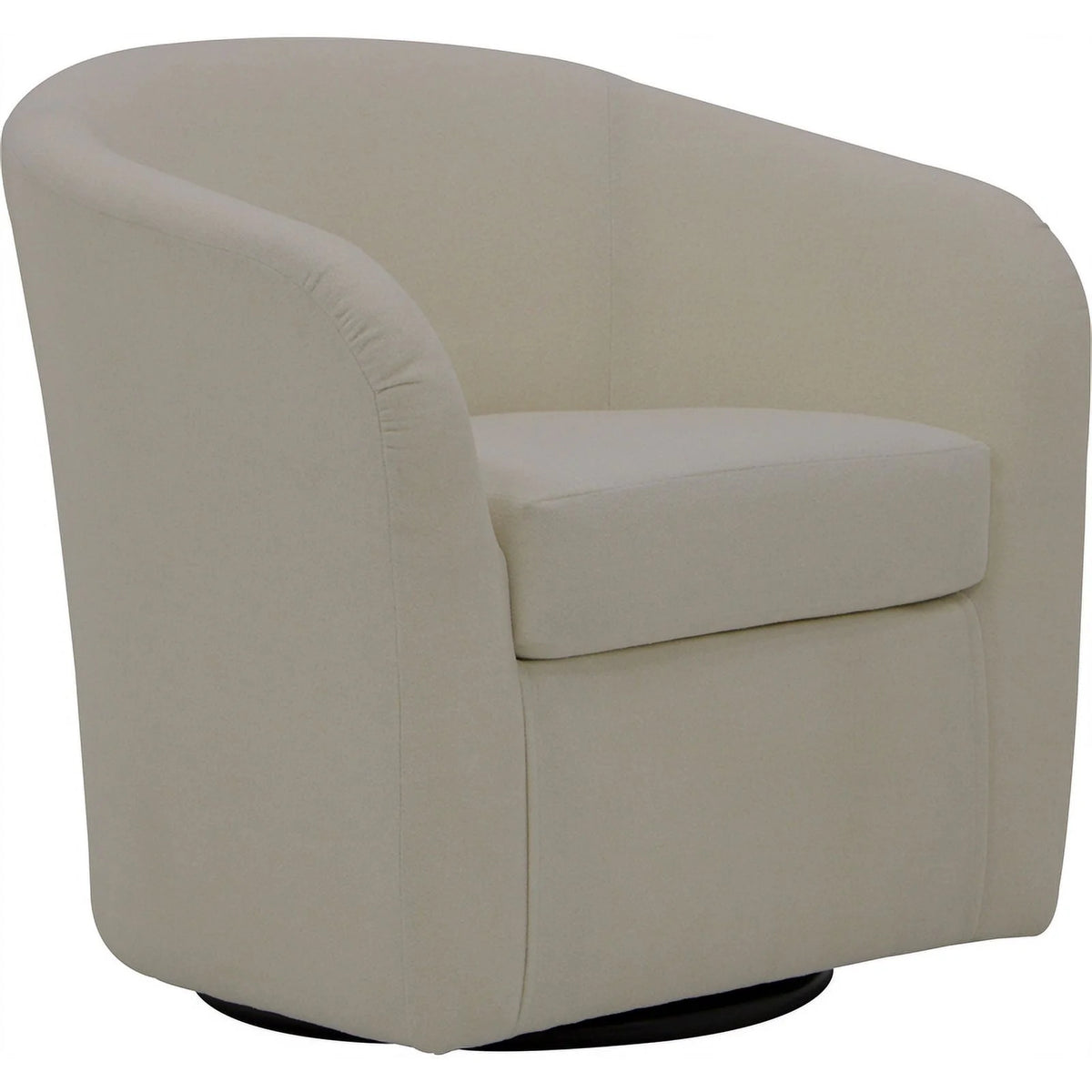 Traditional Fabric Curved Arm Swivel Tub Chair in Cream F79861