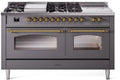 60 Dual Fuel Natural Gas Range Matte Graphite Brass Trim V800819