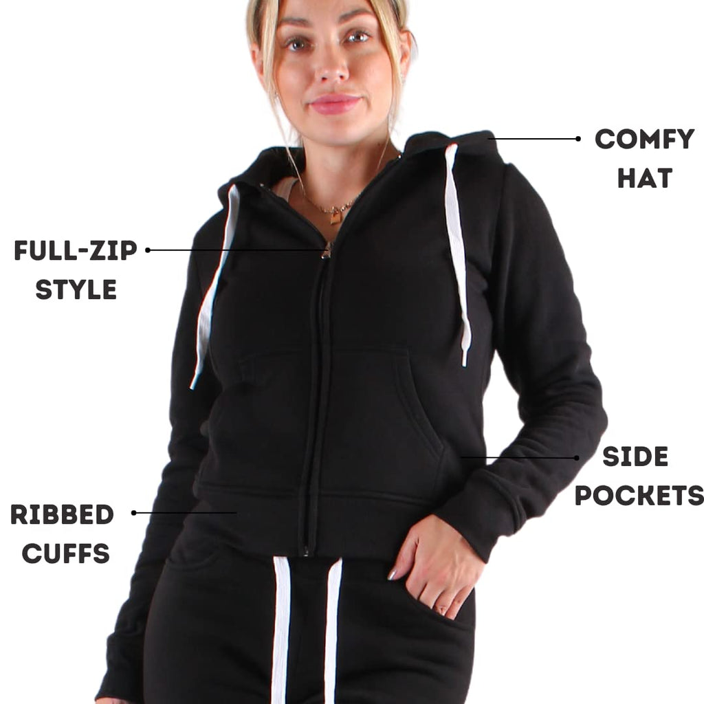 Slim-Fit Fleece Full-Zip Athletic Hoodie Jacket with Pocket O322876