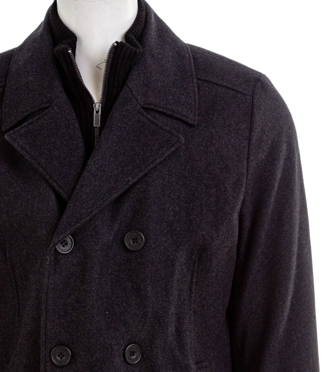 Mens Double Breasted Wool Blend Peacoat I65849