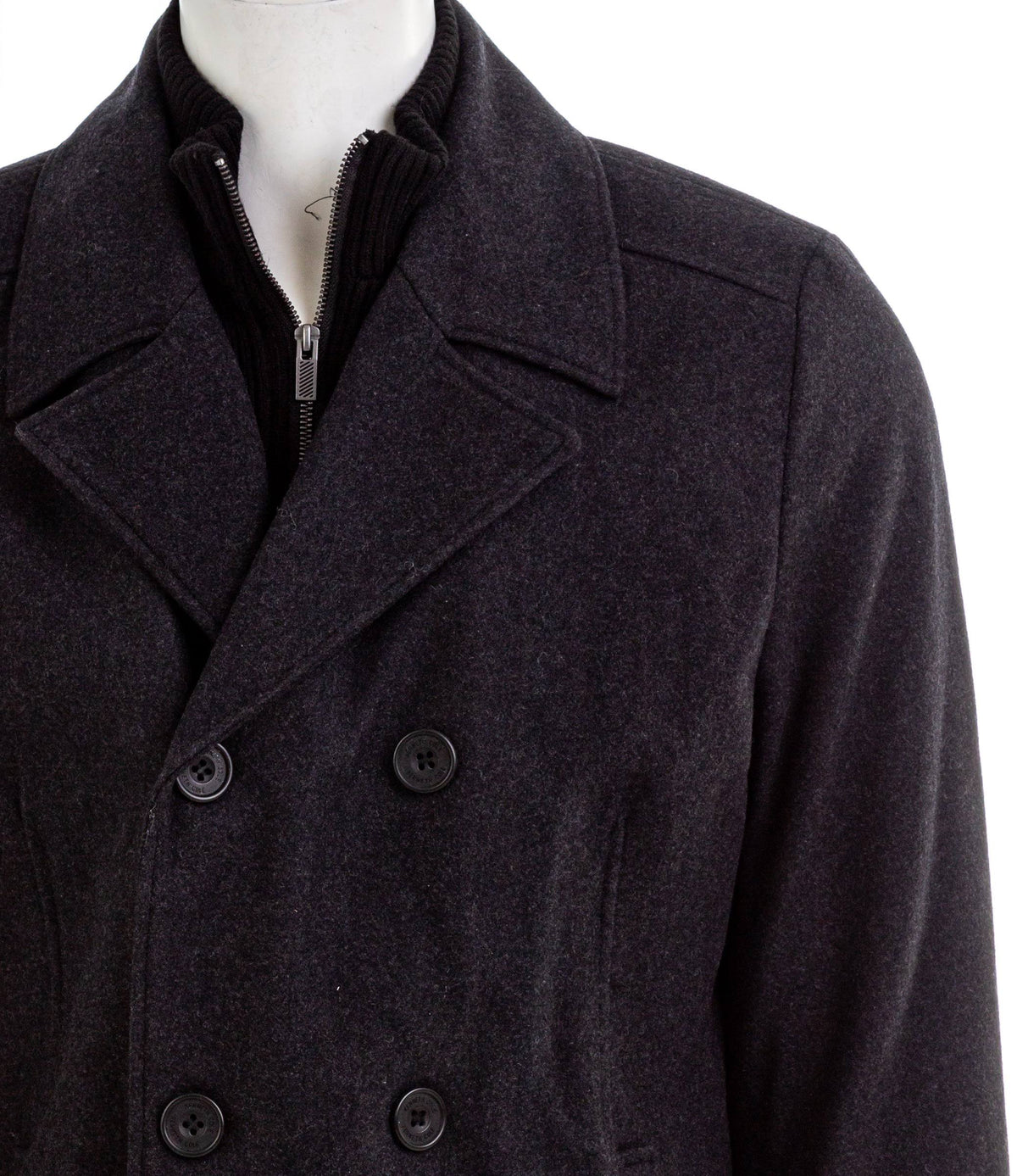 Mens Double Breasted Wool Blend Peacoat I65849