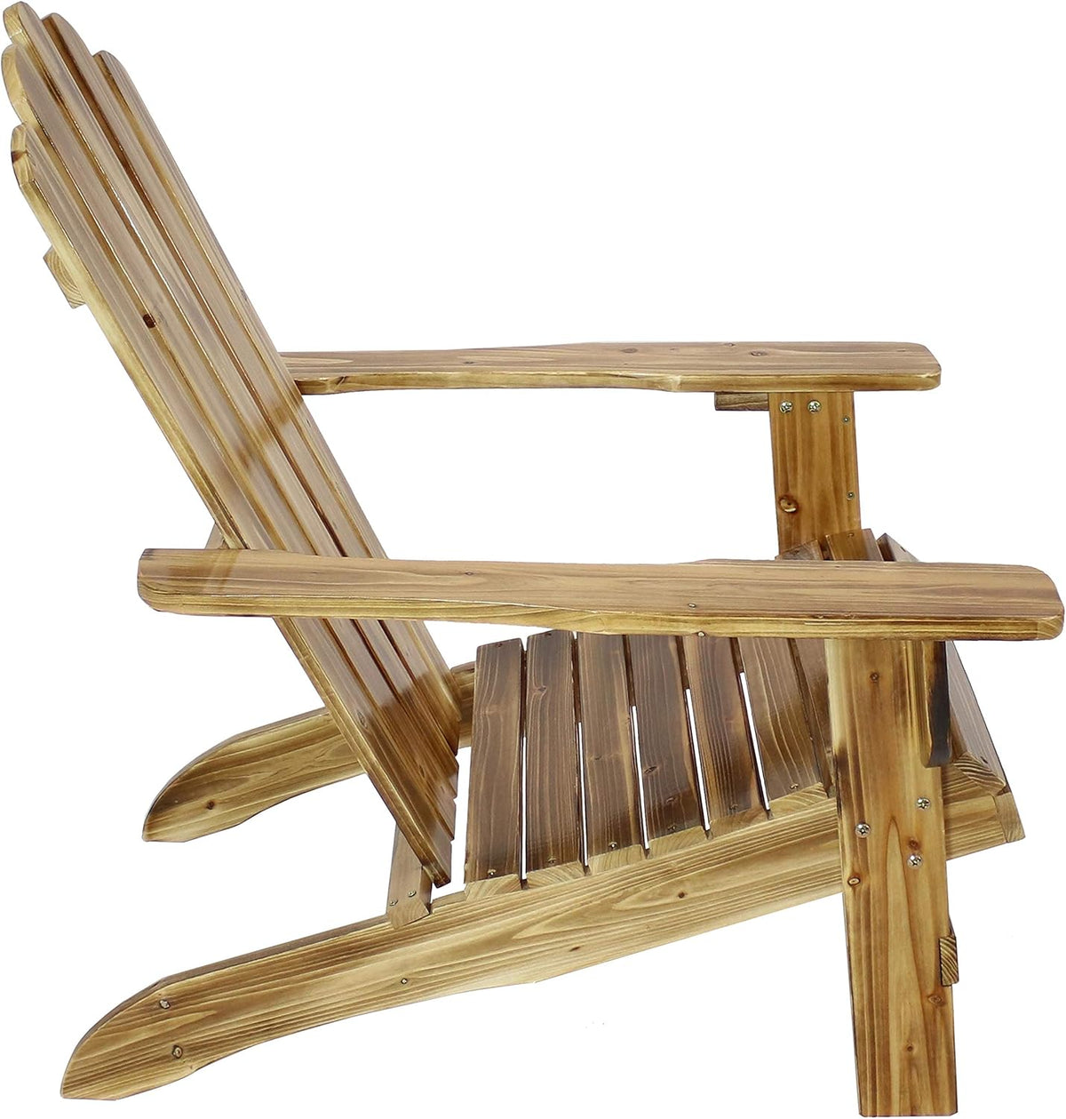 Rustic Adirondack Chair, Natural Fir Wood, Light Charred Finish, 250-Pound Weight Capacity M958061