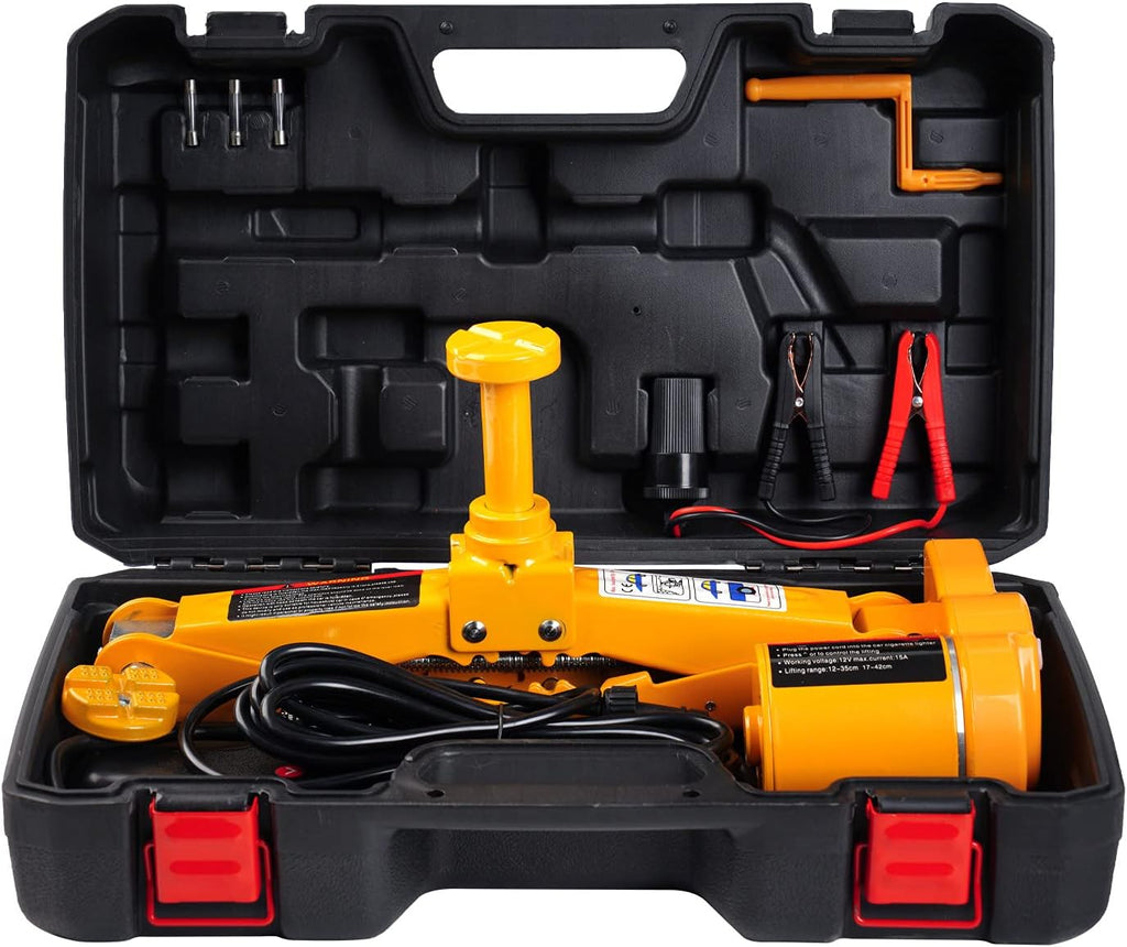 Red Pack of 2 Electric Car Jack Kit 3Ton 12V Portable Air Floor Jack O778