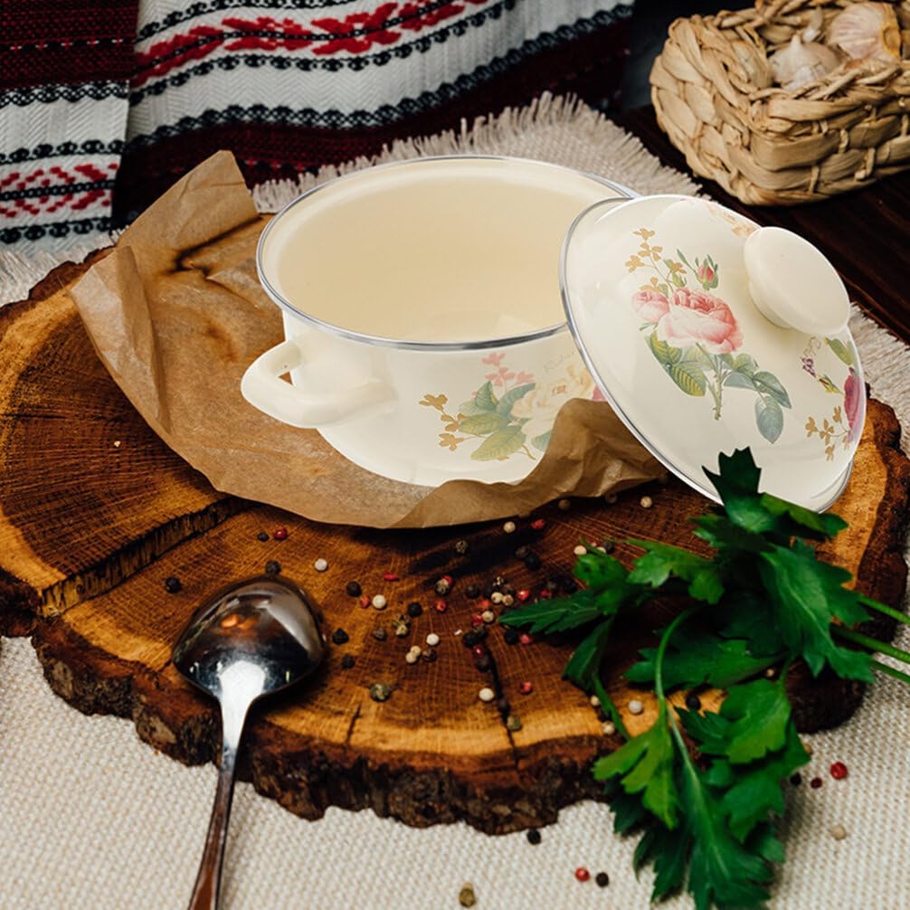 Small Enamel Pot with Lid 22cm J8450