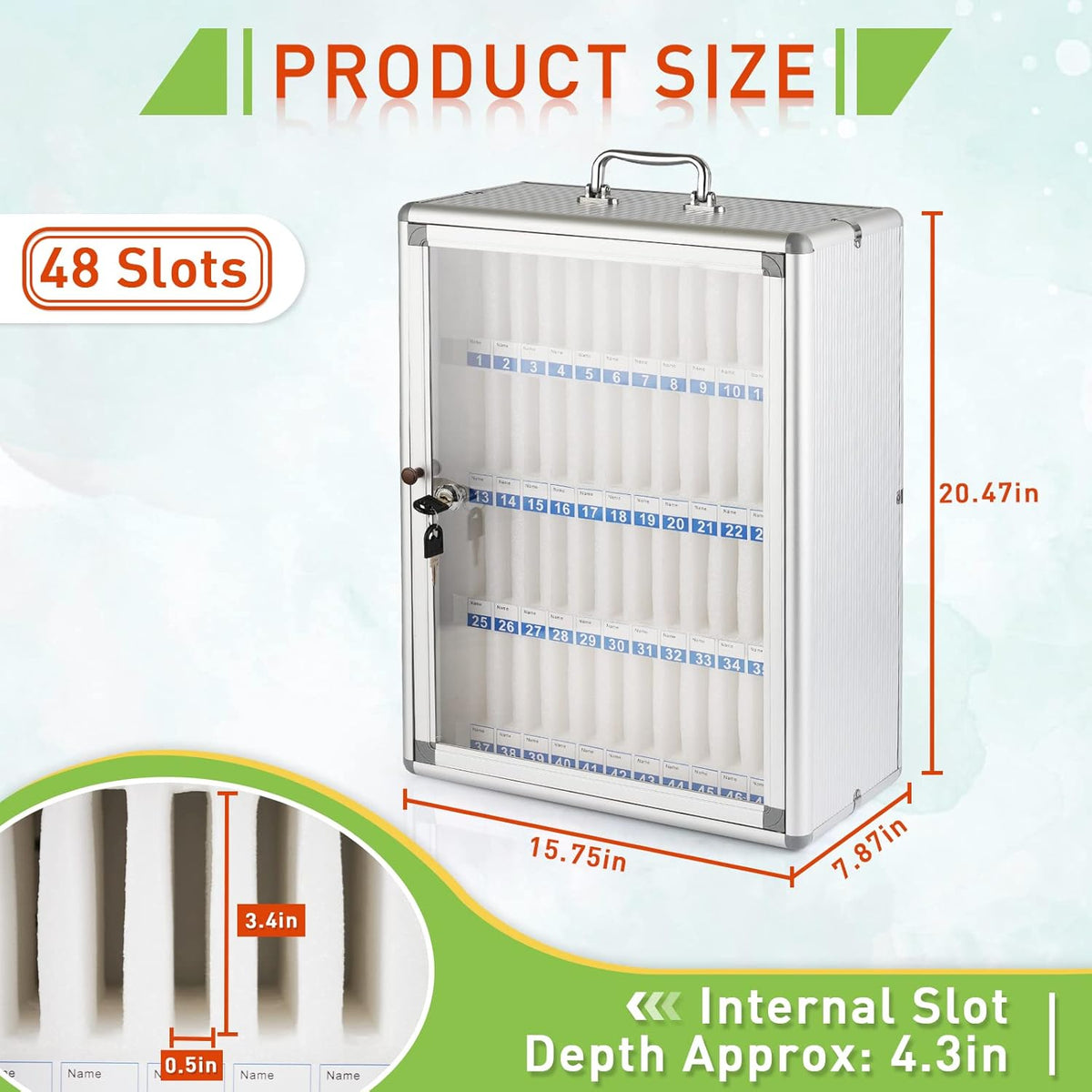 Aluminum Alloy 36 Slots Cell Phones Storage Cabinet M704019