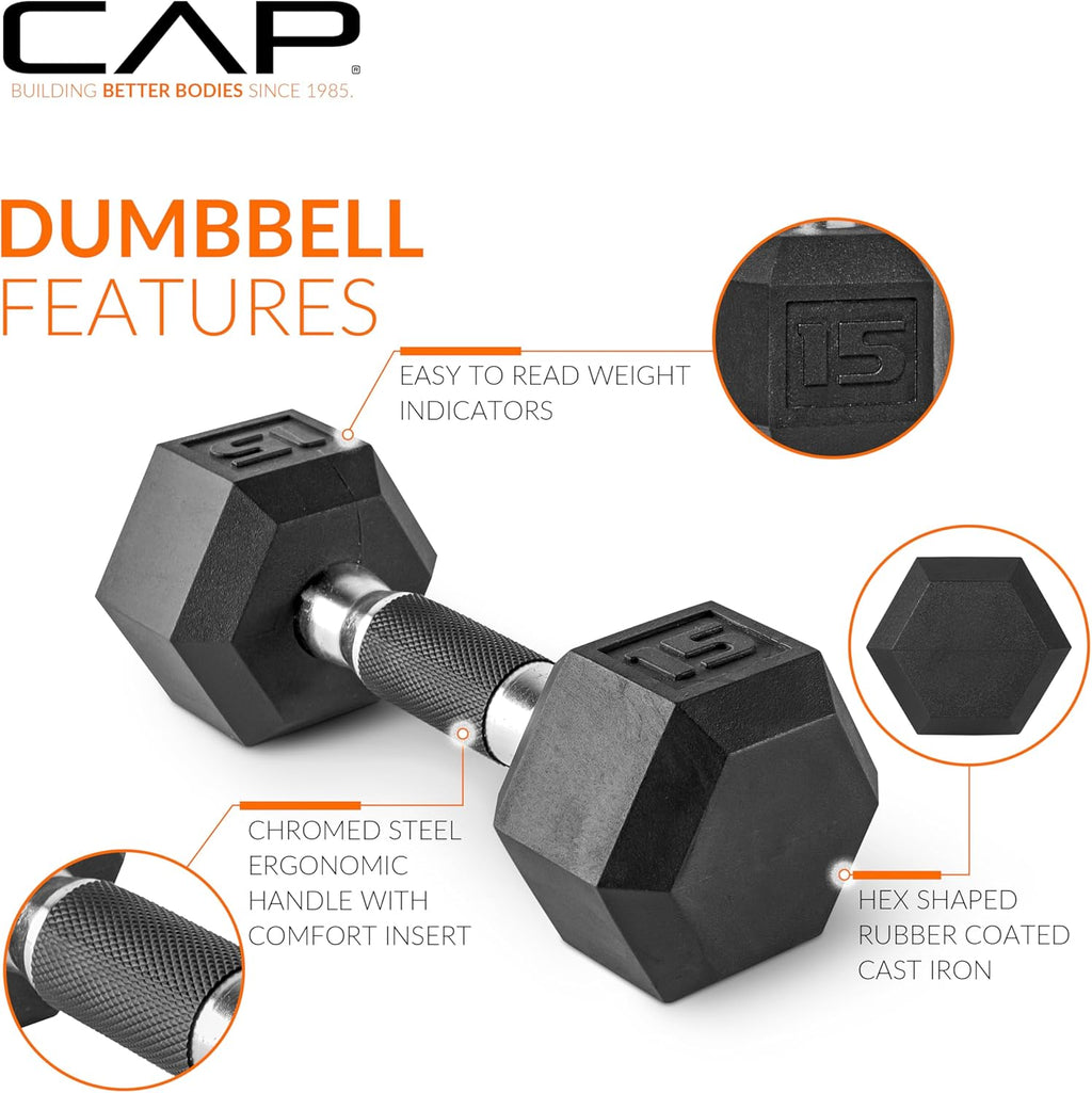 10-Pound Coated Dumbbell with Padded Grip E4640