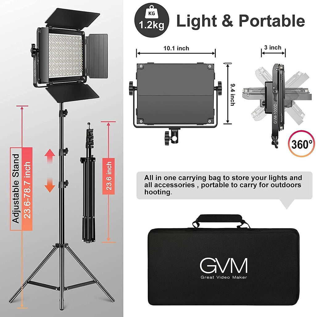 RGB LED Video Light with 2 Softboxes, Photography Lighting Kit B251