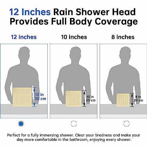 All Metal 12 Inch Rainfall Shower Head with Handheld Spray Combo, 71 Inches Stainless Steel Hose, Oil Rubbed Bronze A6140