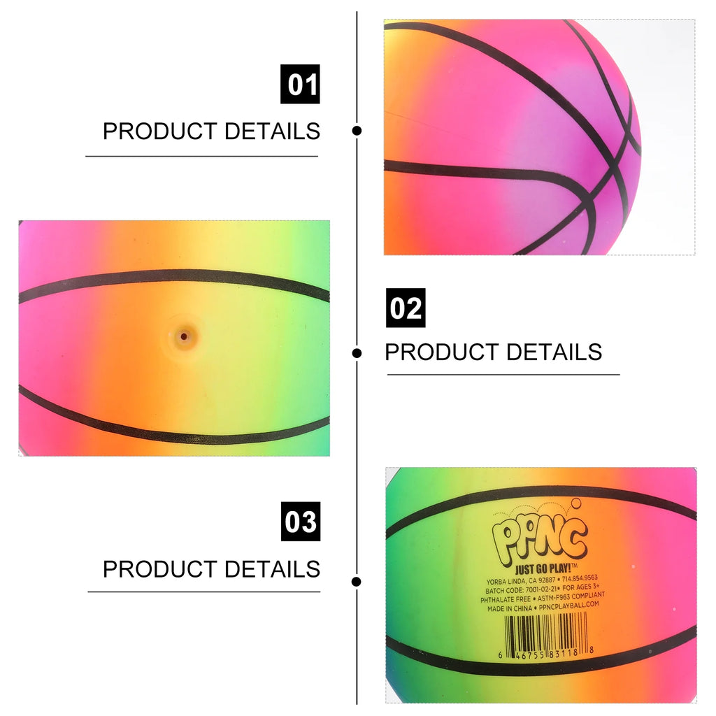 16 CM Rainbow Balls Elastic PVC Beach Play Ball Children Toy X629