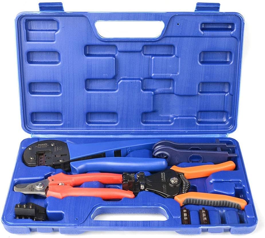 Solar Crimping Tool Kit with Wire Cable Cutter and Stripper R2850