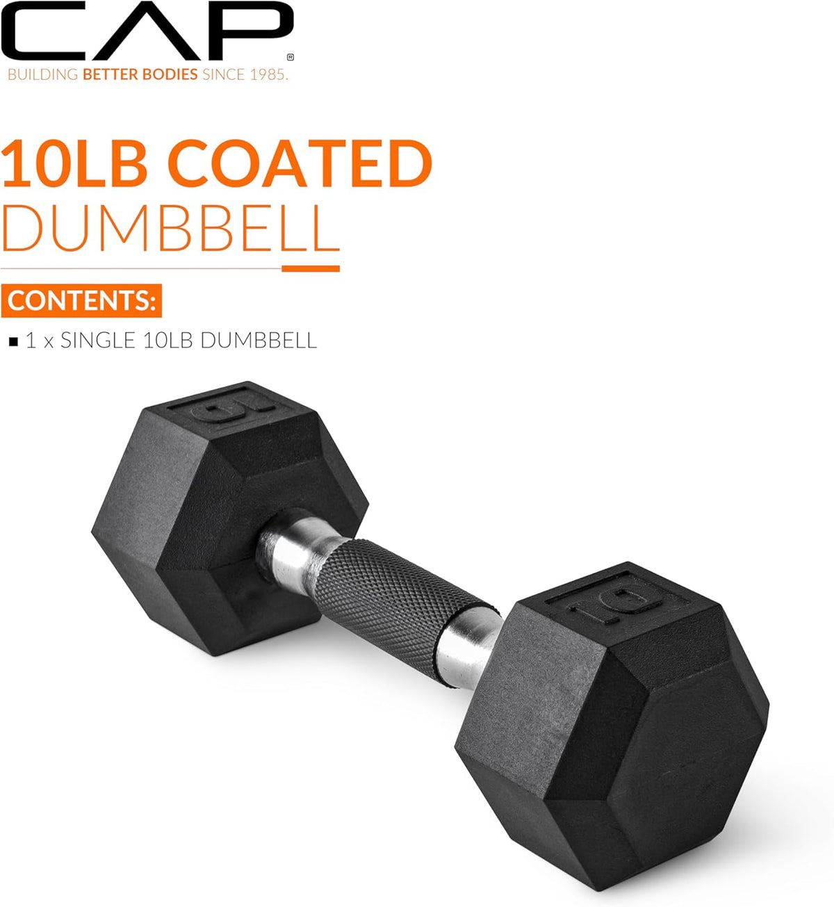 10-Pound Coated Dumbbell with Padded Grip E4640