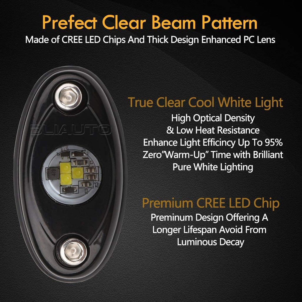 White 10PCS Waterproof LED Rock Light Pods Y40361