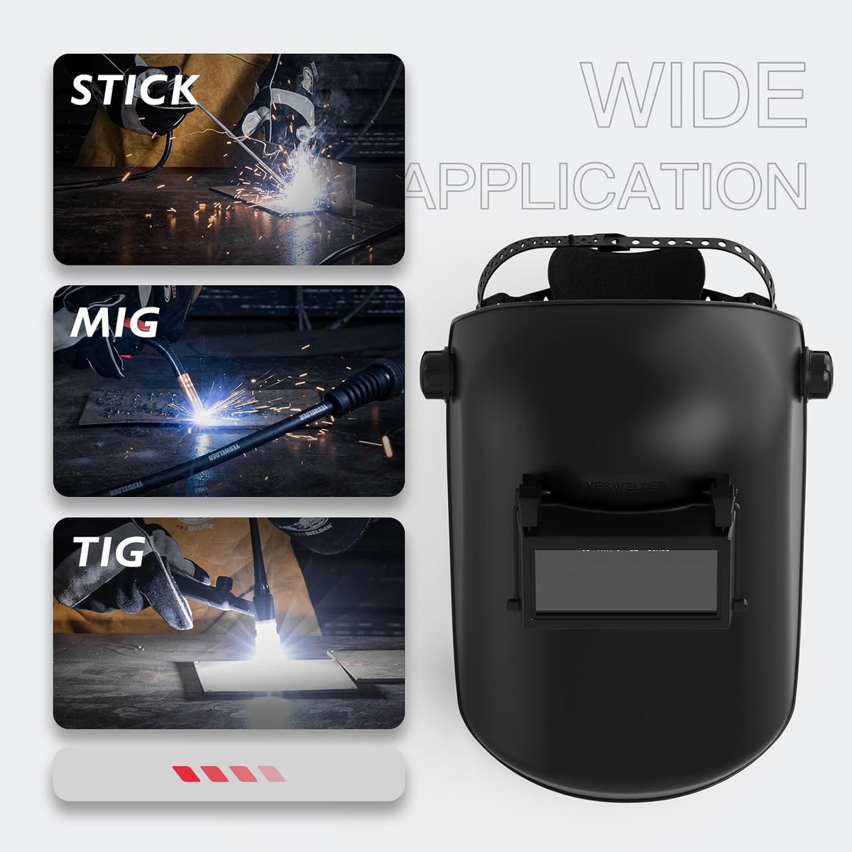 205Amp Stick Welder with Lift TIG Torch, Large LED Display, 110V/220V Dual Voltage Portable Welding Machine, Flip Front Welding Hood Helmet R8148