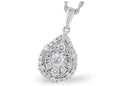 Diamond Cluster 14K White Gold Necklace L60406