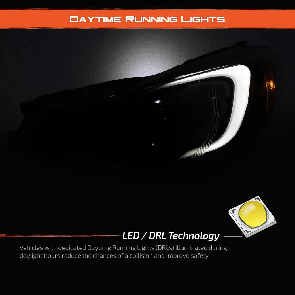 Black Halogen Projector Headlights with Tube Parking Lamp E635