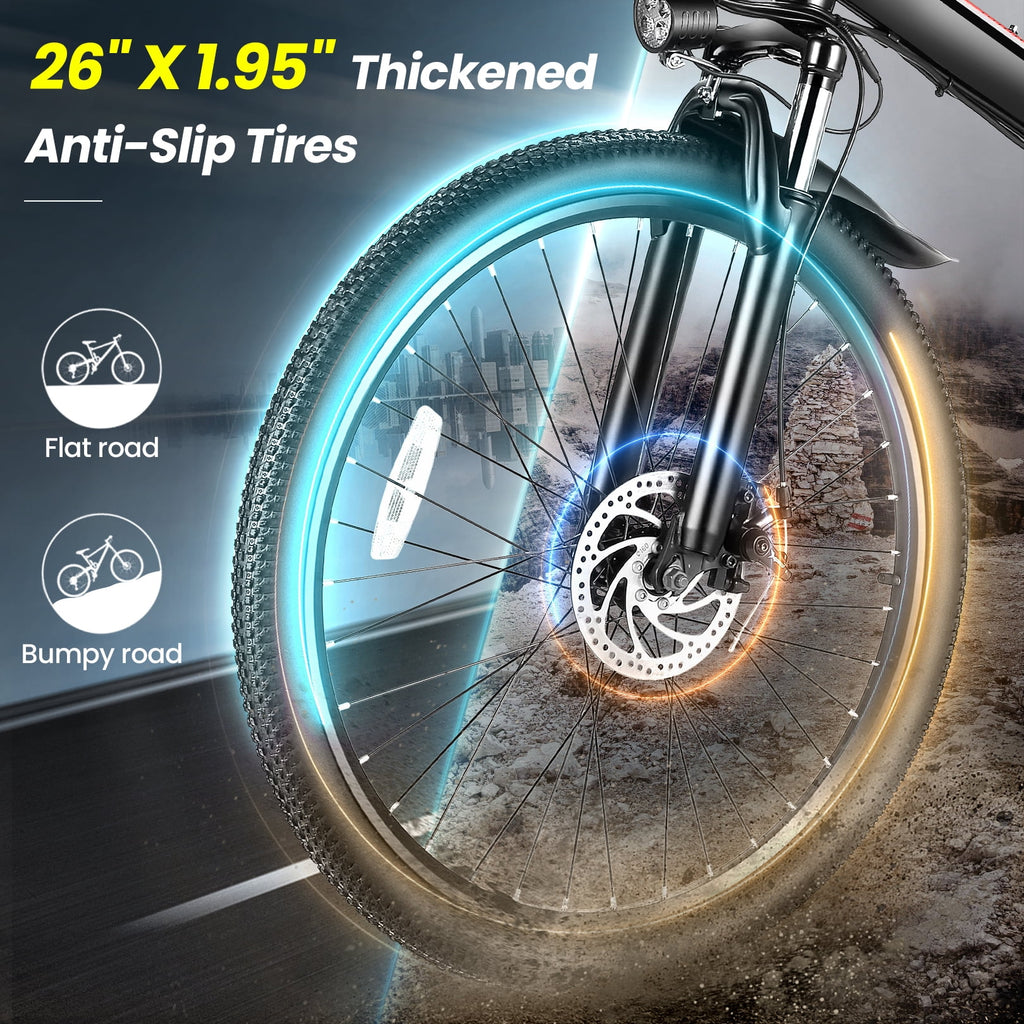 500W 26" Folding Electric Bicycle Q91272