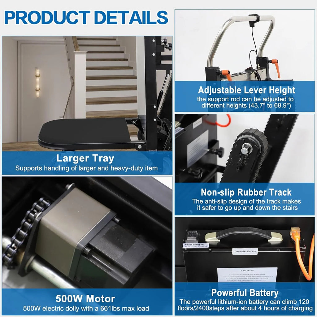 500W Folding Electric Stair Climbing Hand Trucks Z536