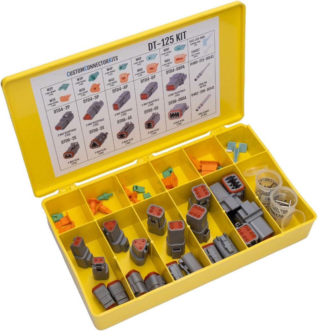 Gray Automotive Electrical Connectors 14-20 Gauge 125 Piece Kit with Crimp Tool W278751