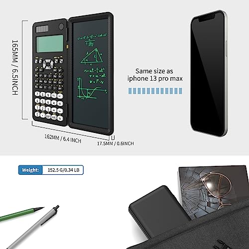 Pink 991ES MAX Foldable Scientific Calculator with Notepad 417 Function Solar Energy V4879