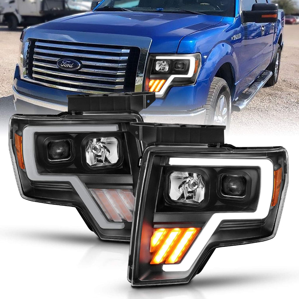 Black Projector Headlights LED Bar and Turn Signal Set C32086