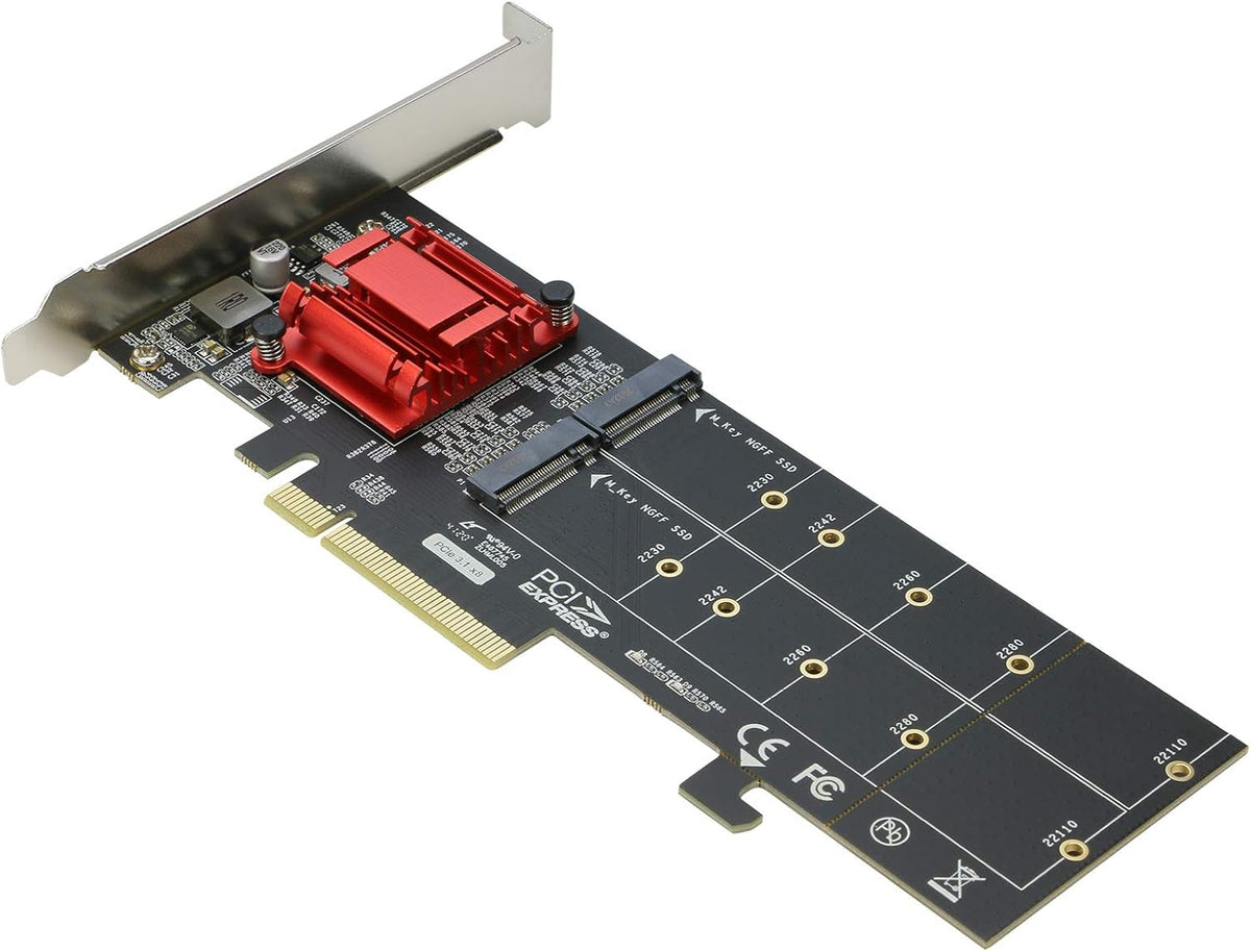 Dual NVMe PCIe Adapter Card for M.2 NVMe SSD R8949