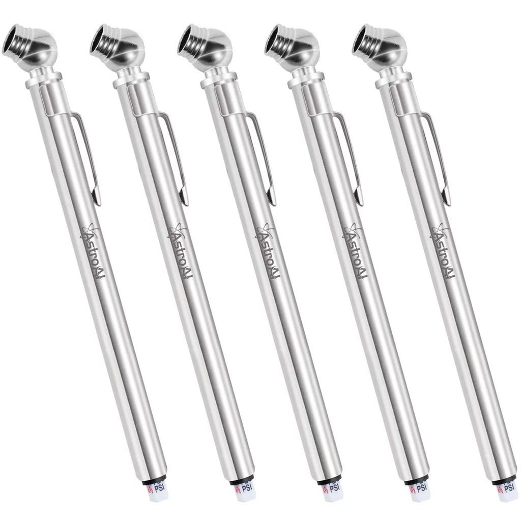 Tire Pressure Gauge 5 Pack Stainless Steel Pencil 10-75 PSI O234823