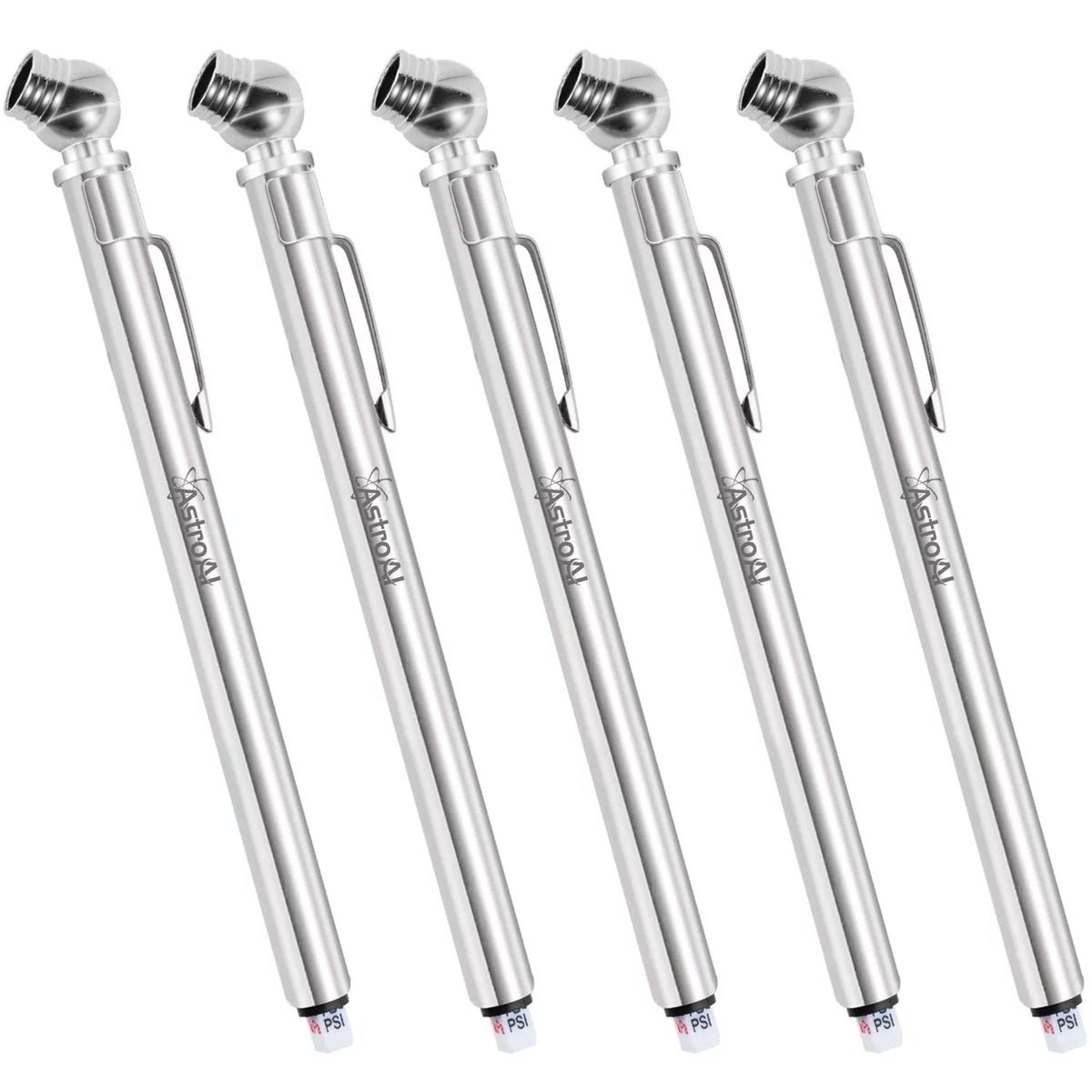 Tire Pressure Gauge 5 Pack Stainless Steel Pencil 10-75 PSI O234823