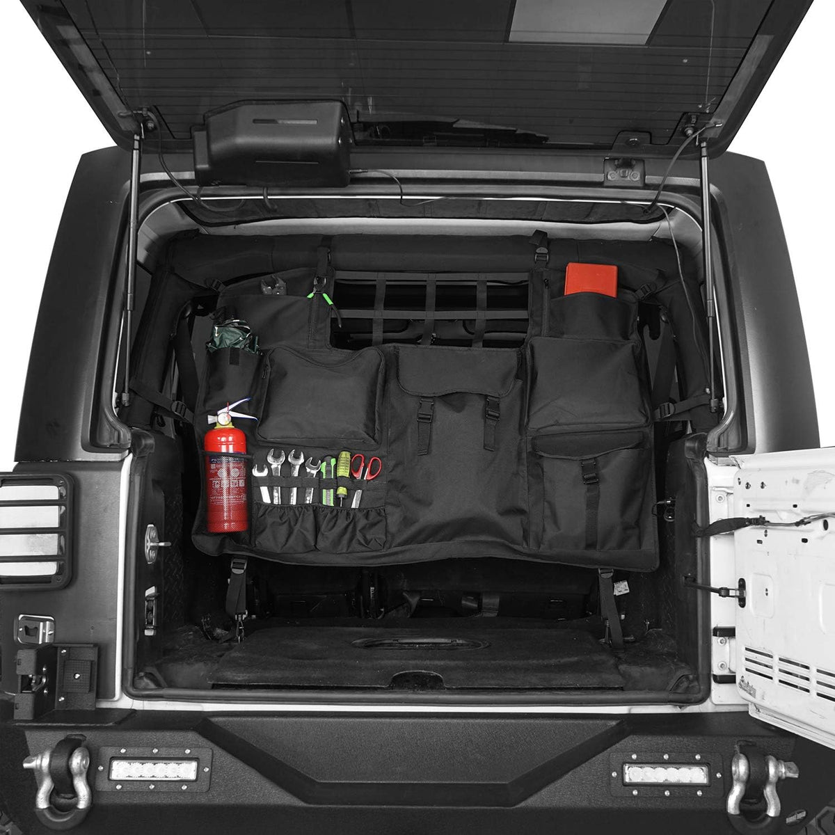 Rear Seat Cover Cargo Net Trunk Organizers Pouch Bags J8167