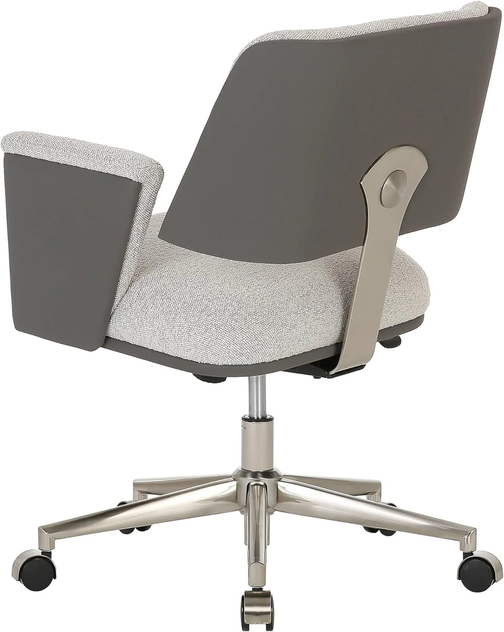 Bouclé Fabric Vegan Leather Low-Back Task Chair D107987